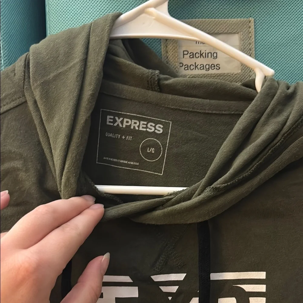 Olive Green Graphic Hoodie with Yellow Accents - Picture 3 of 3